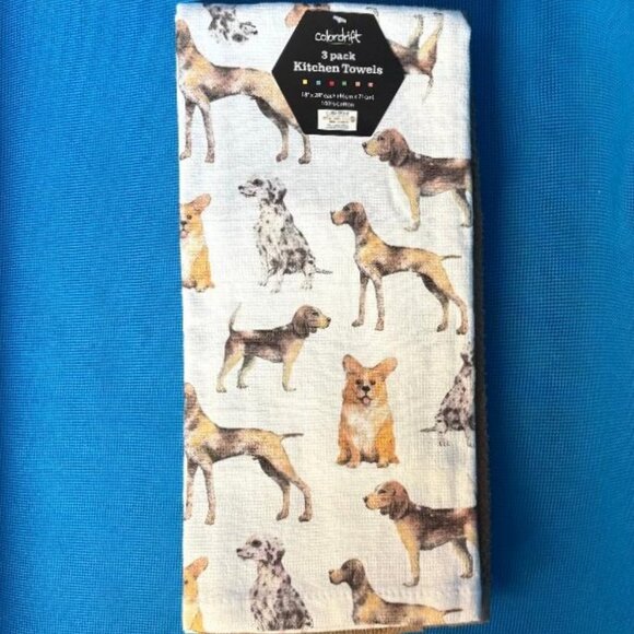 NWT 3 PACK ADORABLE DOGS CORGI BEAGLE DALMATION POINTER + BROWN ABSORBENT TOWELS - Picture 16 of 16